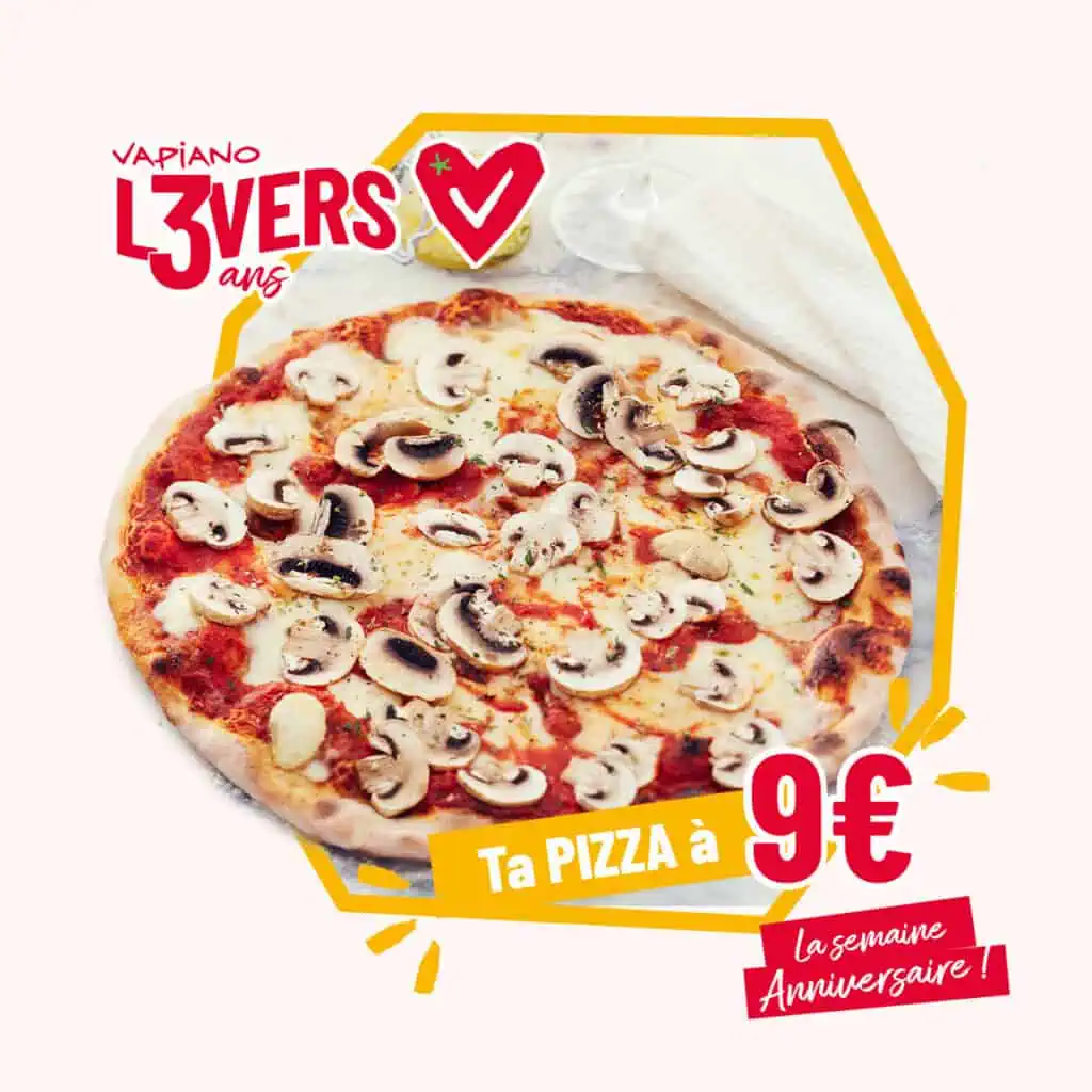 pizza à 9€ offre