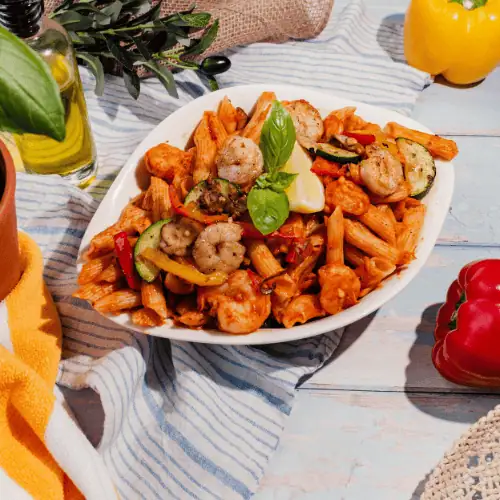 Pasta scampi del sol